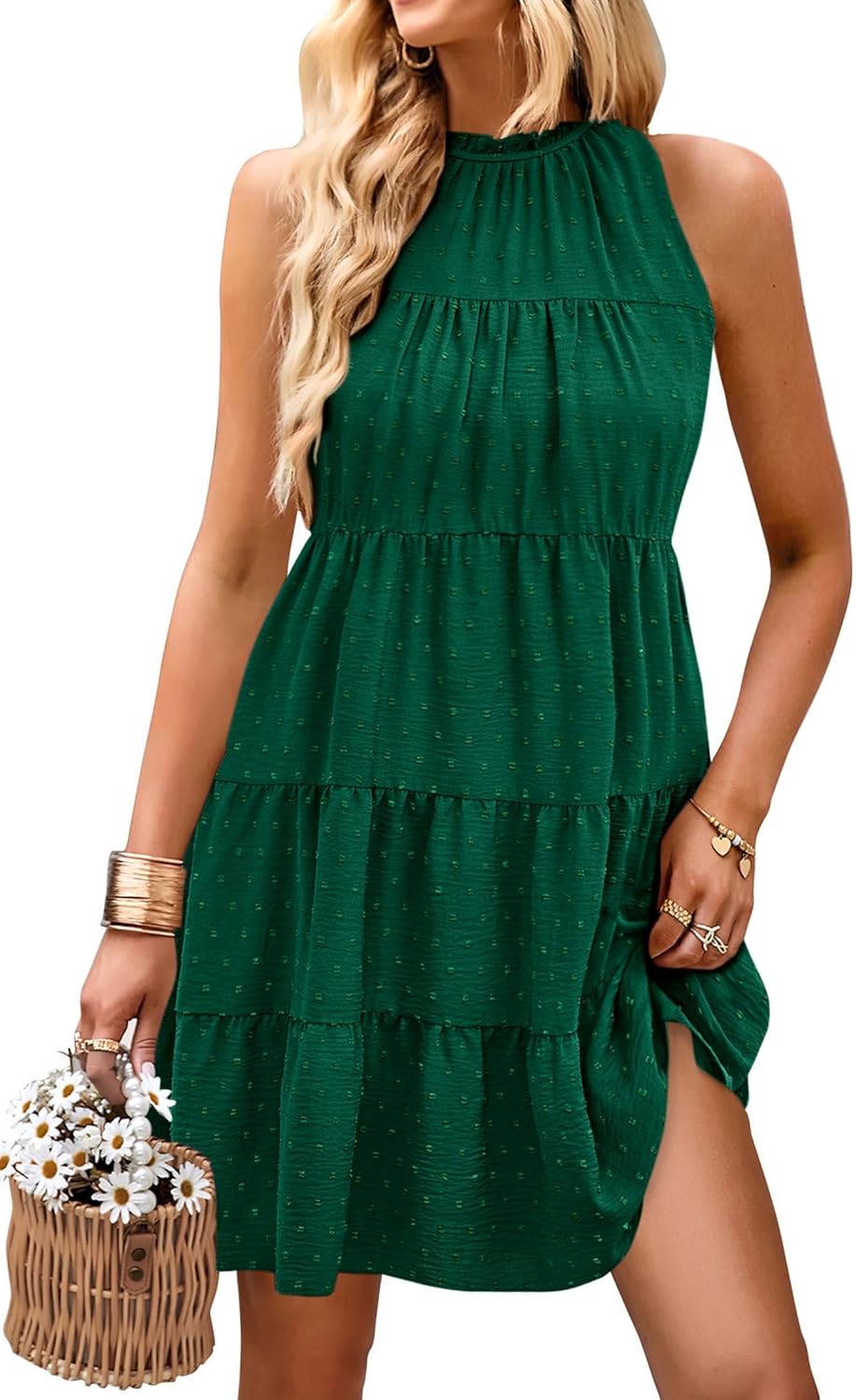 KIRUNDO Womens Summer Dresses 2025 Casual Halter Sundress
