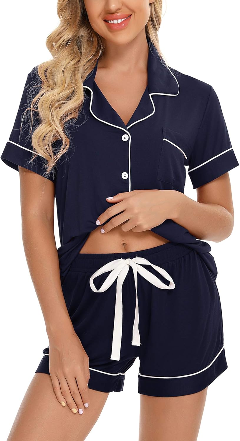 Senert Pajamas Set For Women Soft Button Down Sleepwear