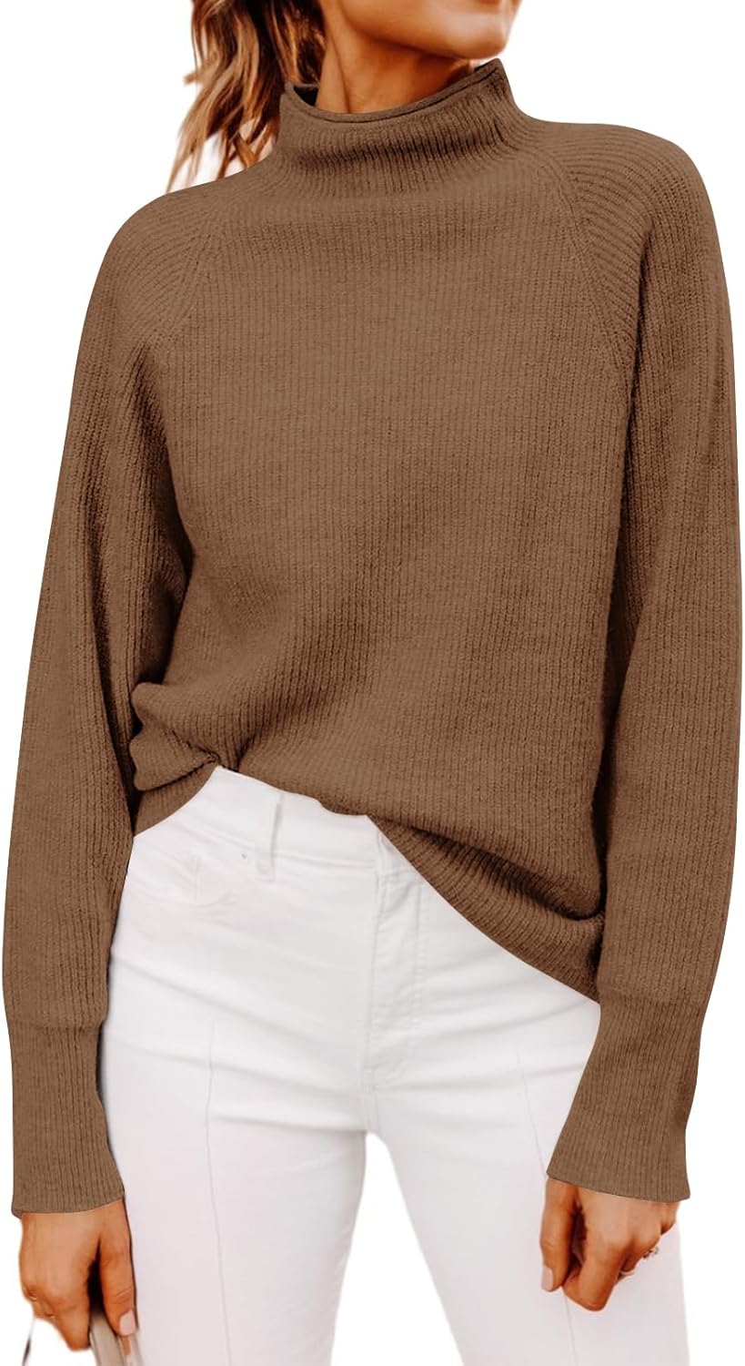 Yousify Womens Ribbed Mock Neck Batwing Sleeve Sweater Review