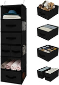 Hanging Closet Organizer 6 Shelves with 5 Removable Drawers - Space