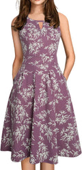 Sureple Women's Retro Sleeveless Swing Casual Work Summer Party Dress