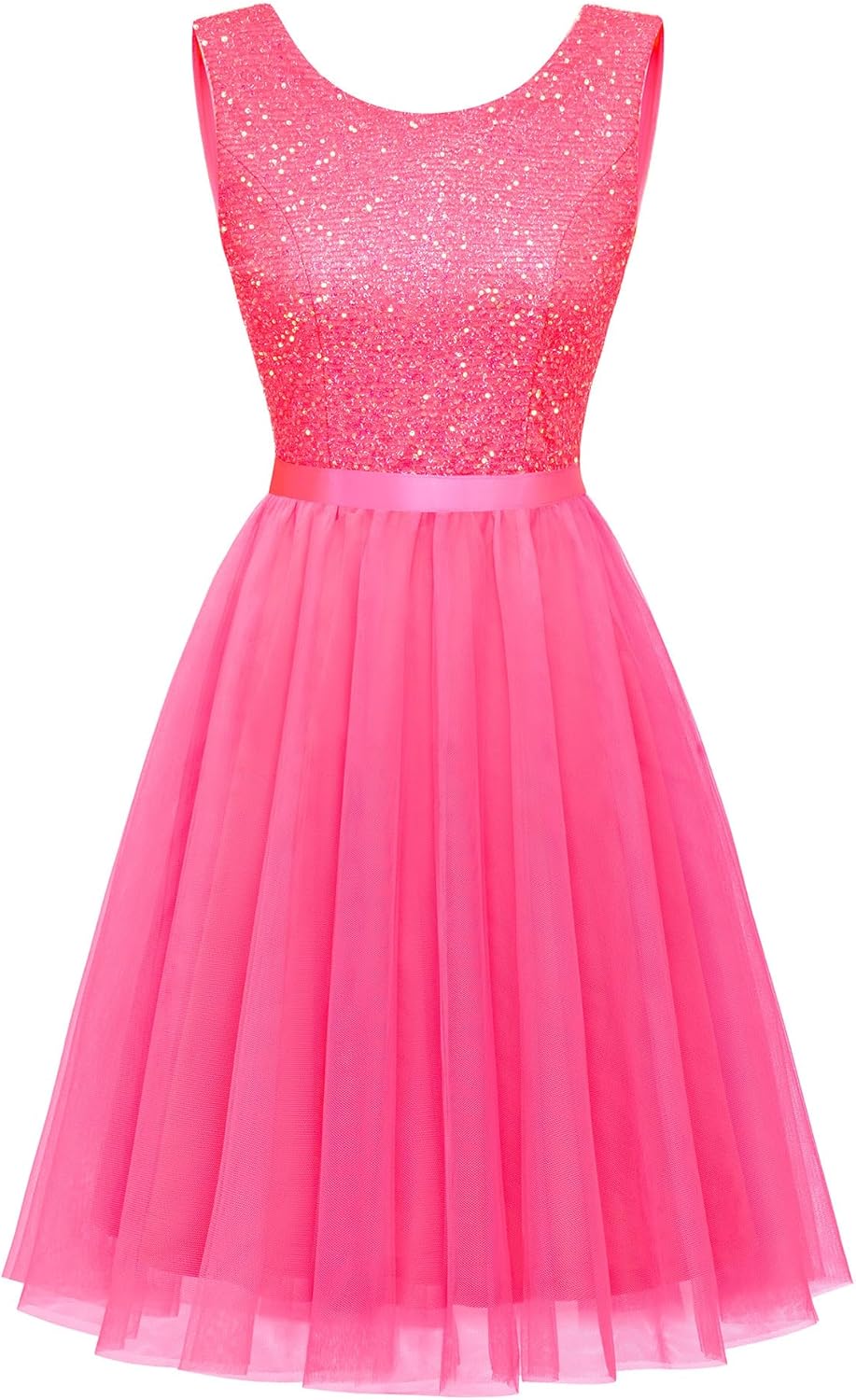 BeryLove Sequin Dress Vintage A Line Wedding Formal Swing Tulle