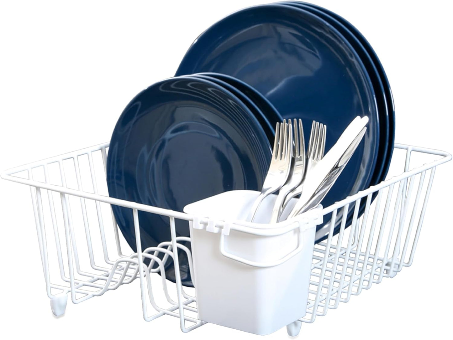 Smart Design Small Dish Drainer Rack for Kitchen Organization