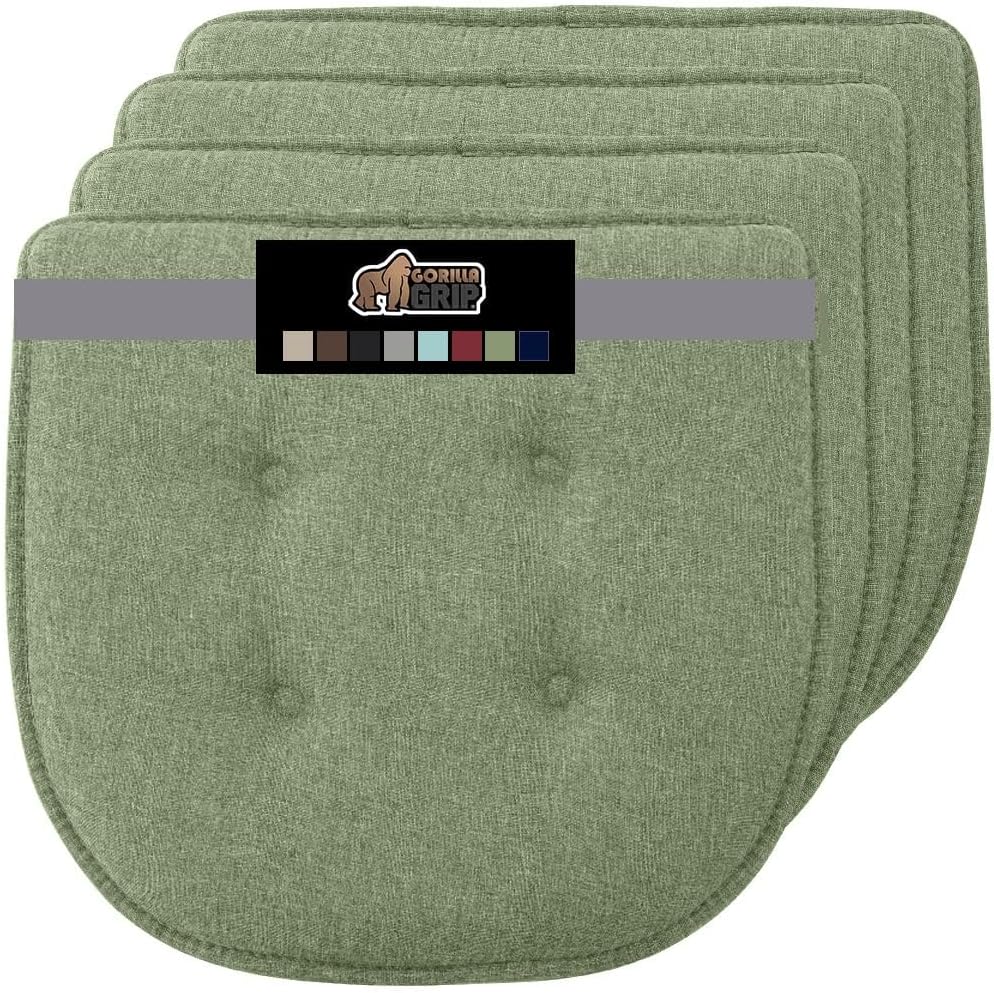 GORILLA GRIP Slip Resistant Tufted Chair Cushions for Comfort