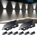 8 Pack Solar Powered Fence Lights Outdoor Up and Down Wall Mount LED