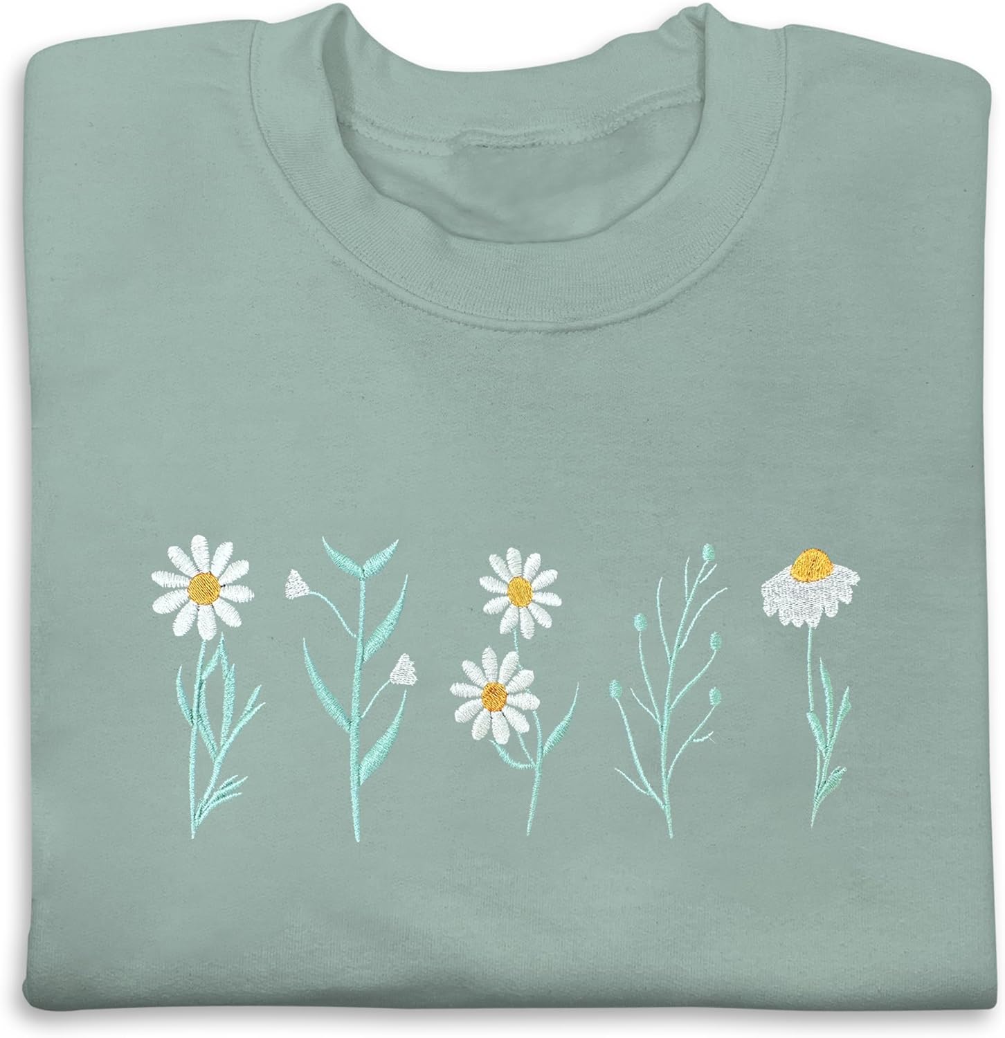 Daisy Lover Embroidered Crewneck by NACRE APPAREL - 35 characters