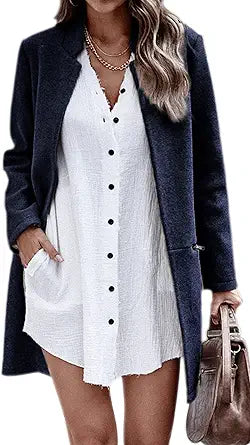 Angashion Womens Coat - Stylish Long Sleeve Open Front Cardigan