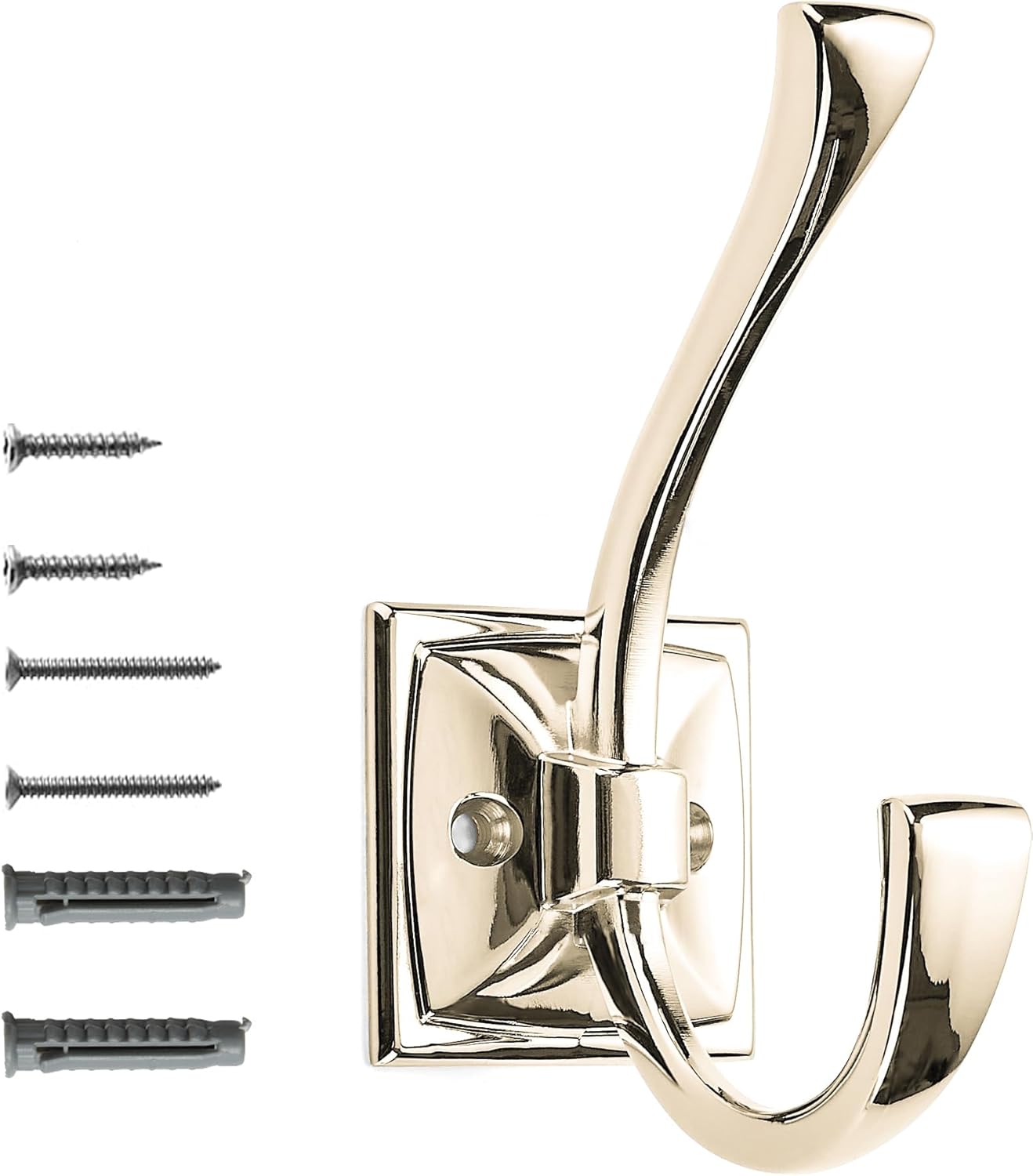 khtumeware Wall Hooks - 10 Pack Polished Nickel Coat Hooks