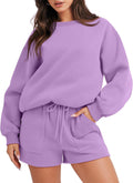 Women 2 Piece Sweat Shorts Set Oversized Casual Lounge Tracksuit
