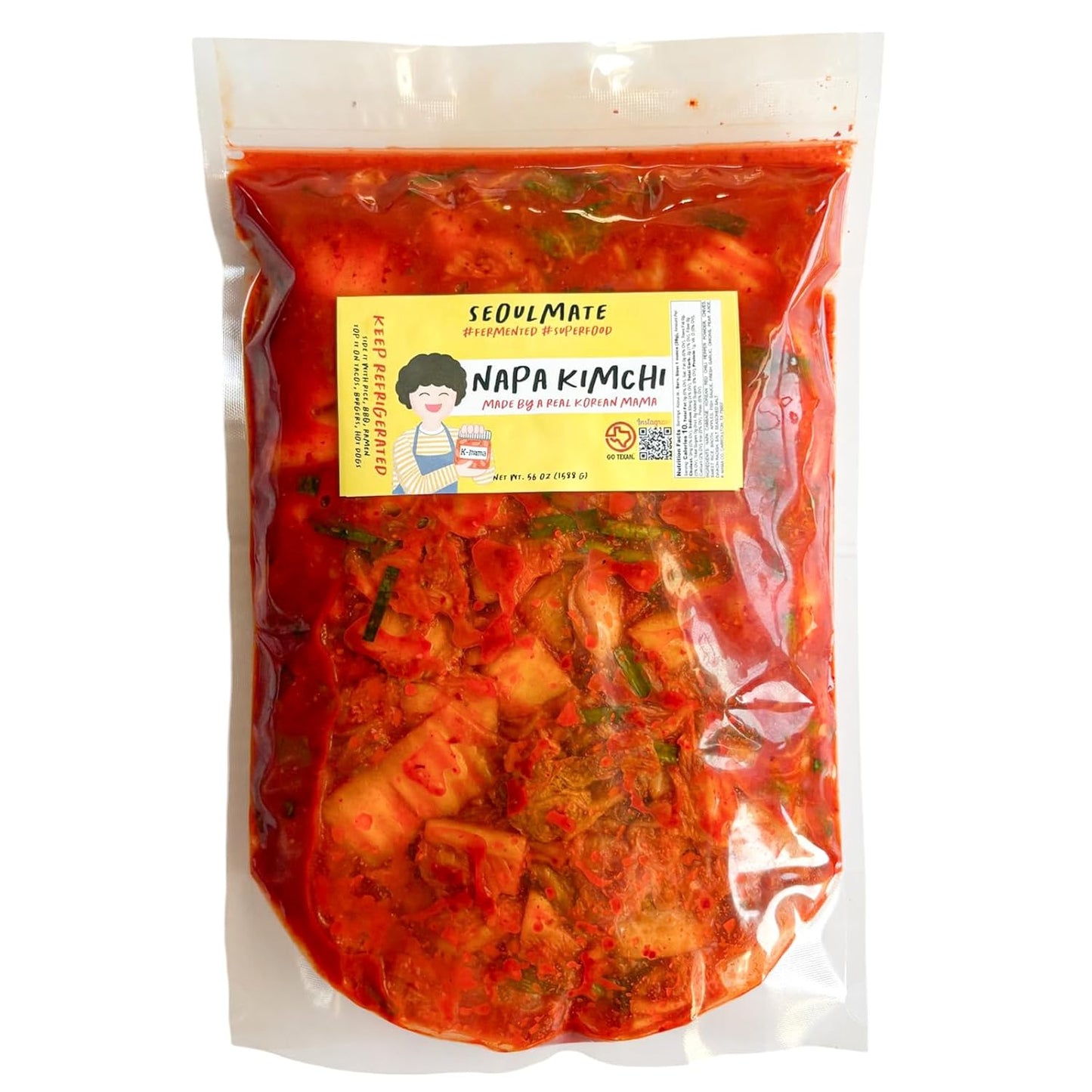 Authentic Korean Napa Cabbage Kimchi for Gut Health 56oz