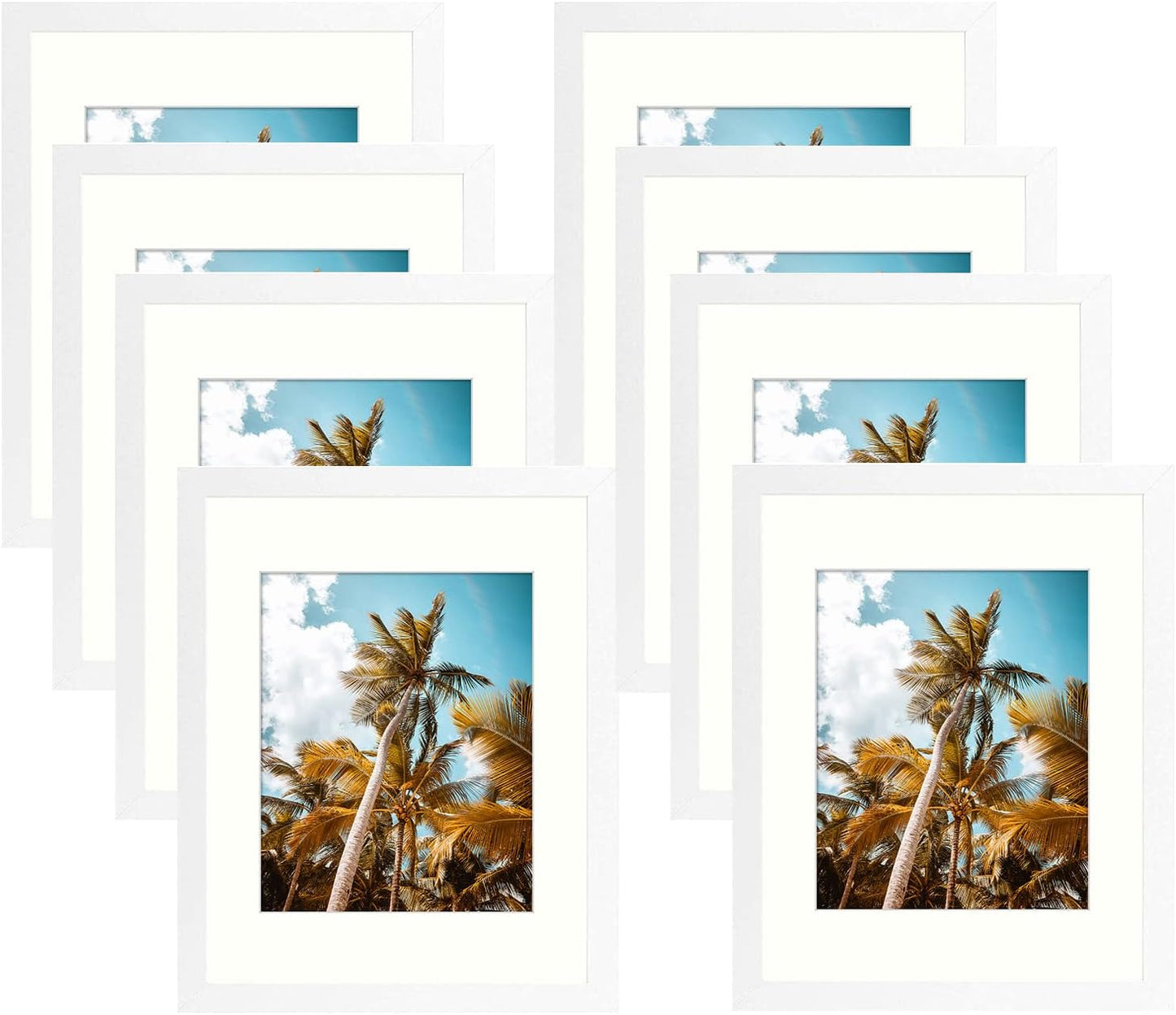 Frametory 11x14 Picture Frame with Mat for 8x10 Photos - 8 Pack