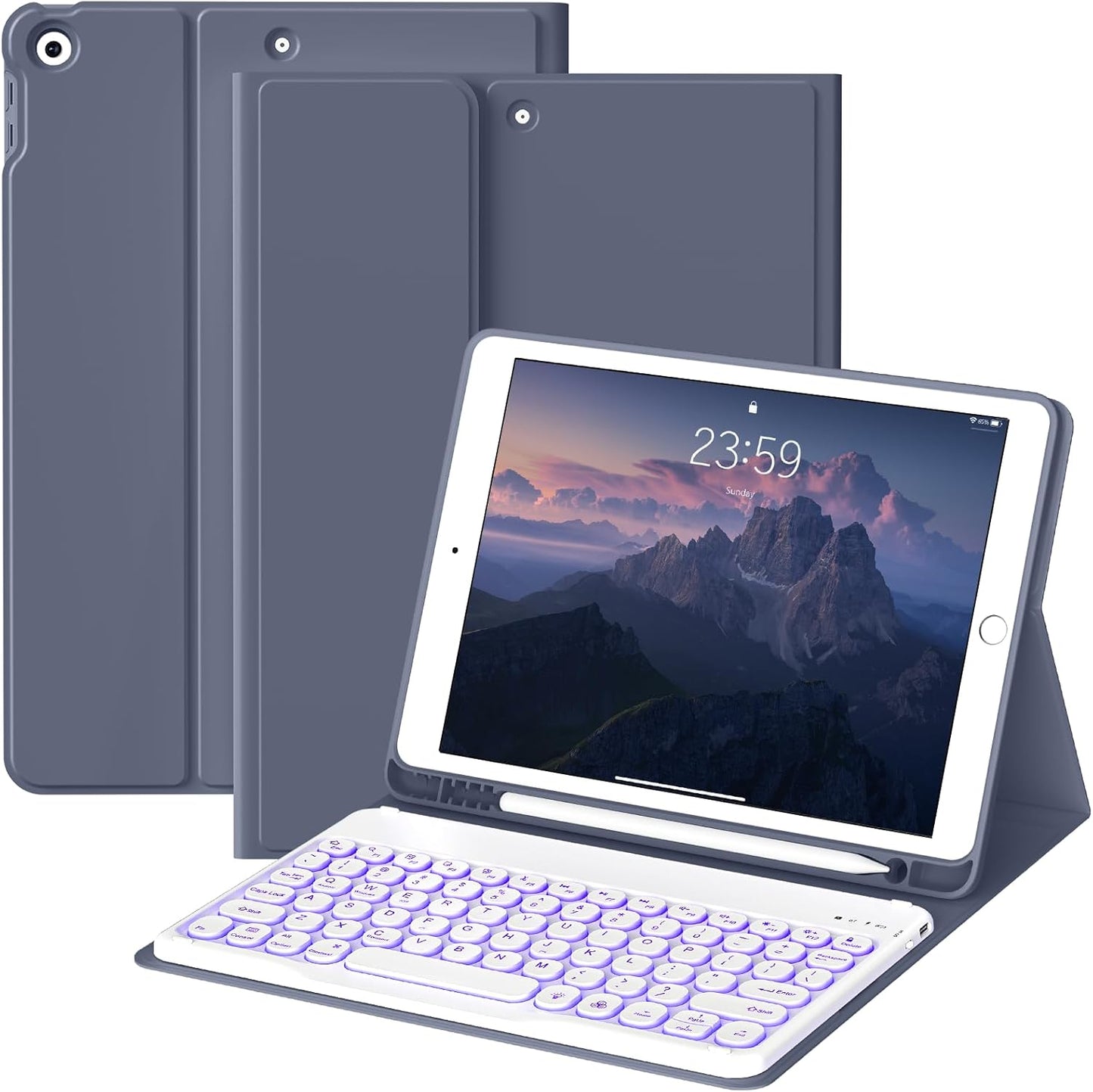 JKSML Keyboard Case for iPad 9th/8th/7th Gen with Backlit Keys