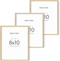 Beige Wood Oak 8x10 Picture Frame Set of 3 - Modern Wall Display