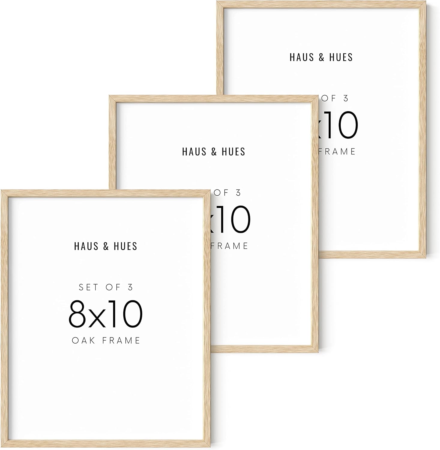 Beige Wood Oak 8x10 Picture Frame Set of 3 for Modern Decor