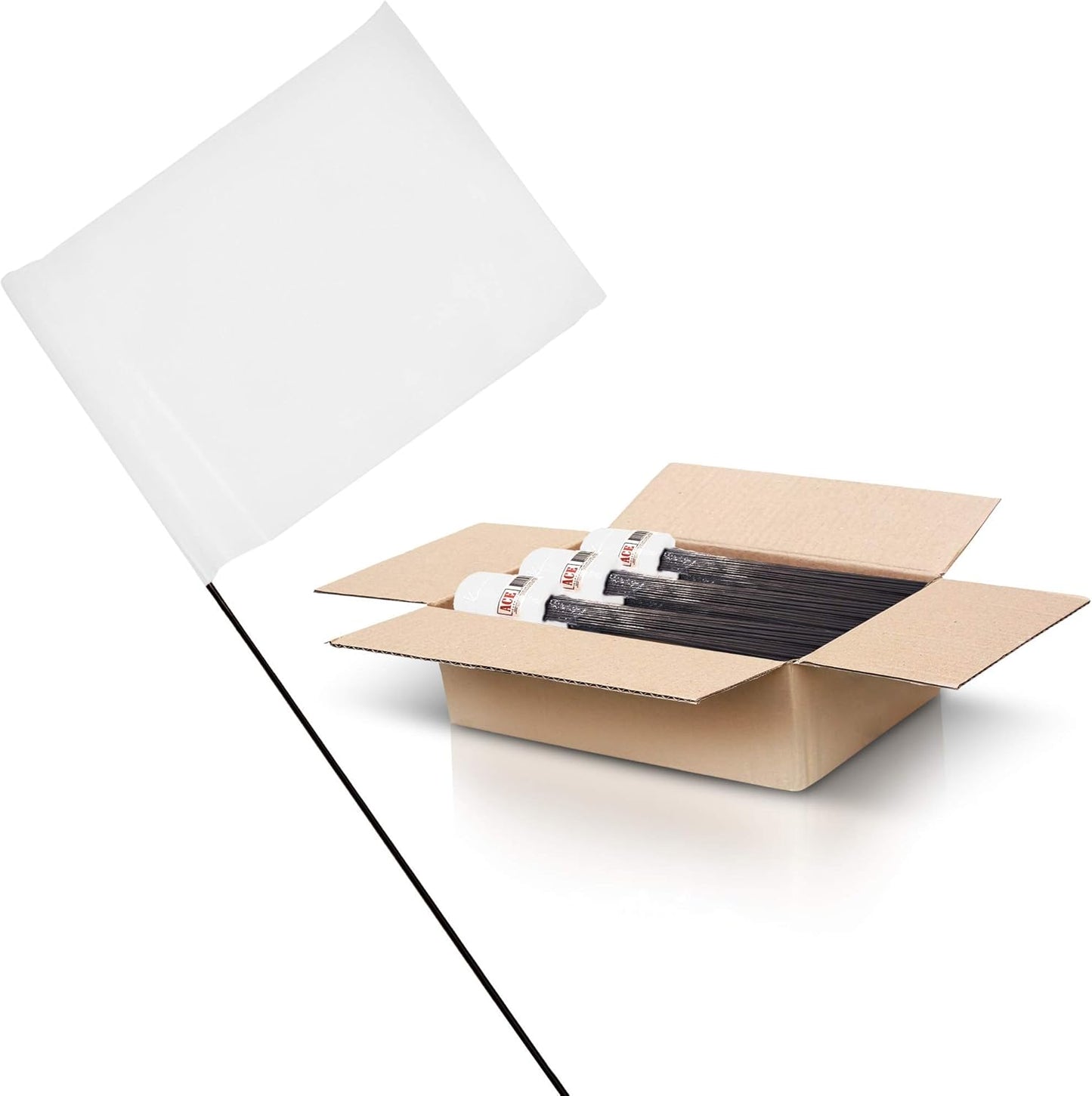 White Marking Flags 1000 Pack for Lawn, Irrigation & More