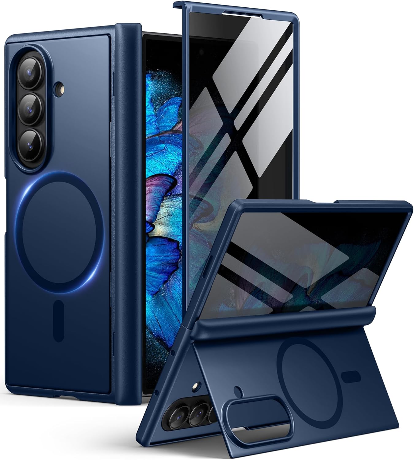 BERFY Z Fold 7 Case with Privacy Screen Protector and Kickstand