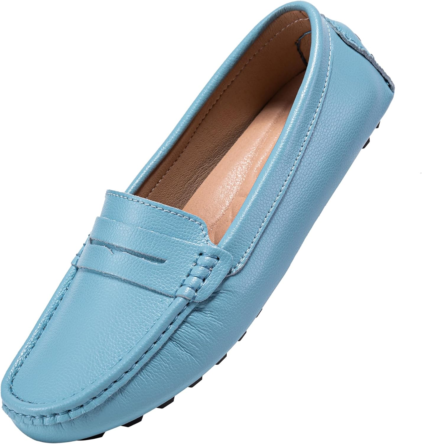 BEAUSEEN Women's Genuine Leather Penny Loafers for Comfort