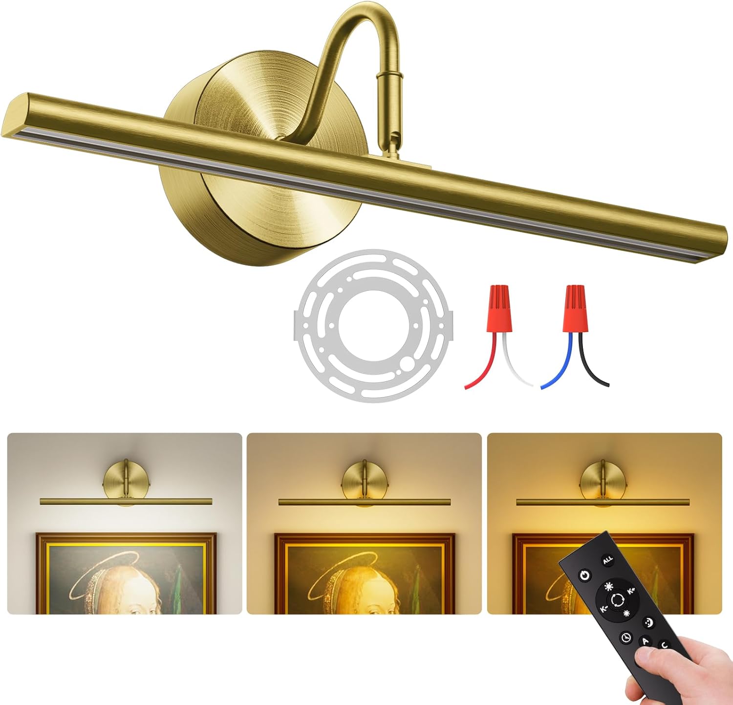 Hardwired Picture Lights for Wall - Dimmable 3CCT Art Light