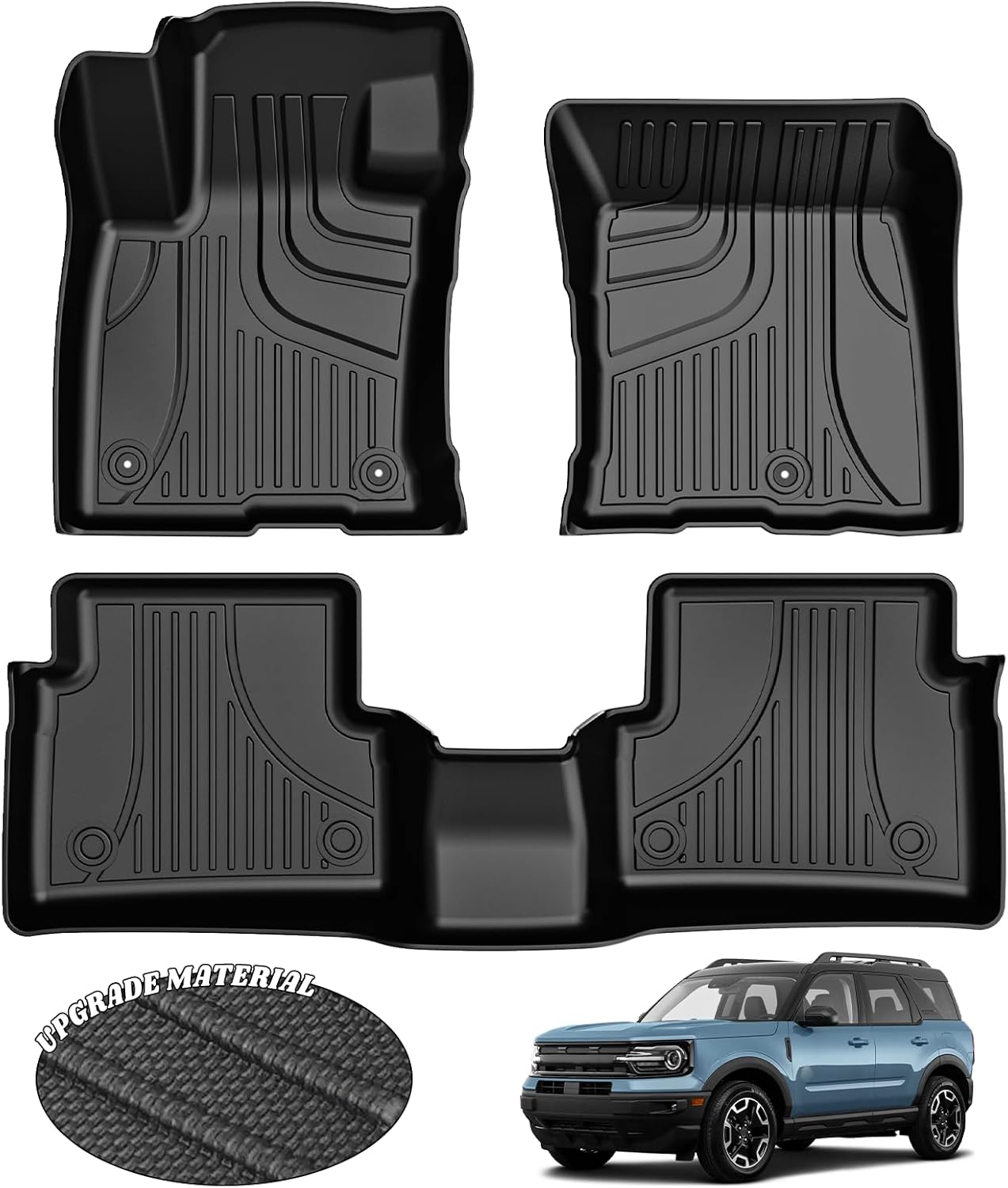 AOMSAZTO Floor Mats for Ford Bronco Sport 2021-2025 All Weather