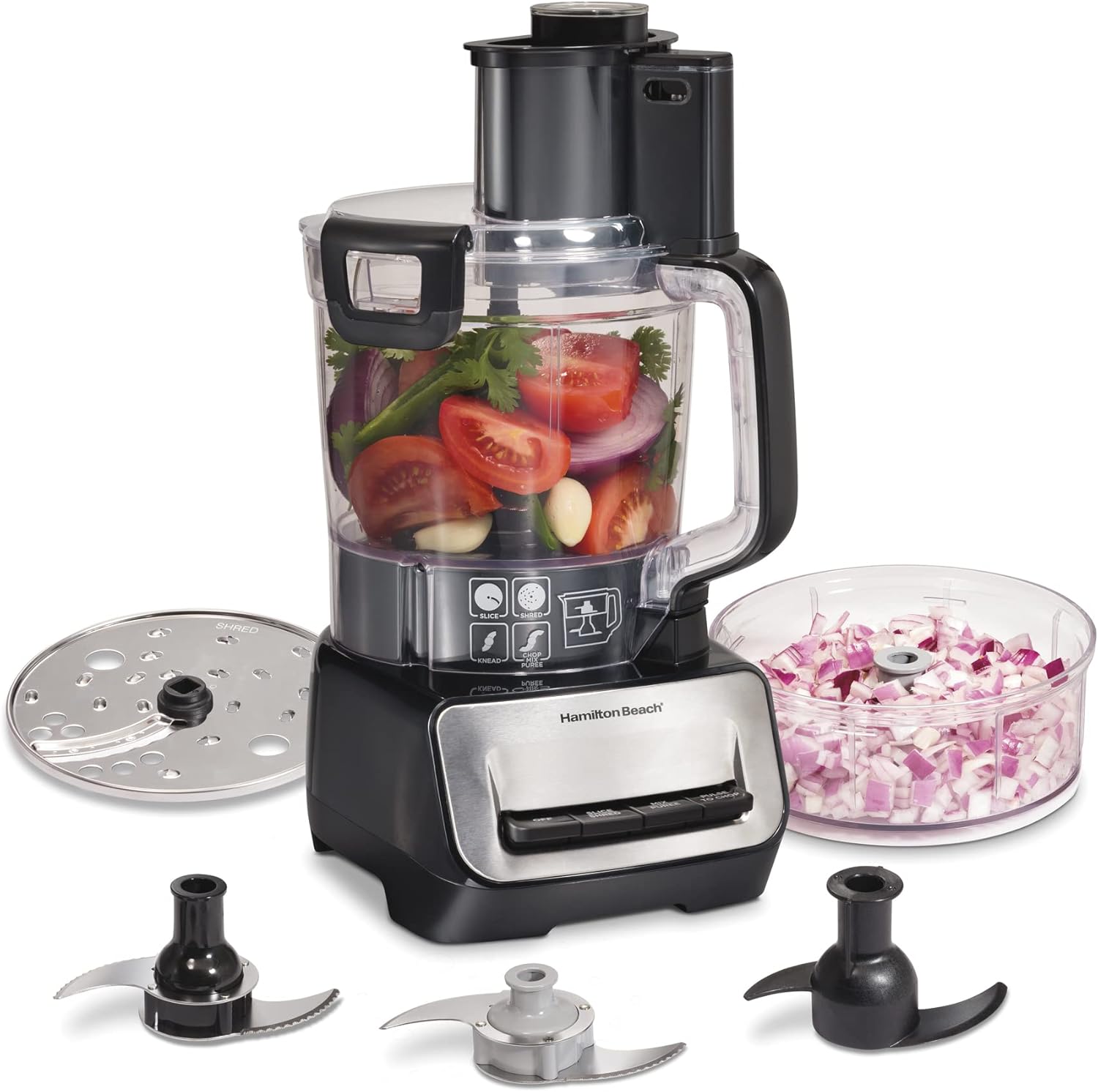 Hamilton Beach 14-Cup Food Processor, Stainless Steel Blades, BPA-Free