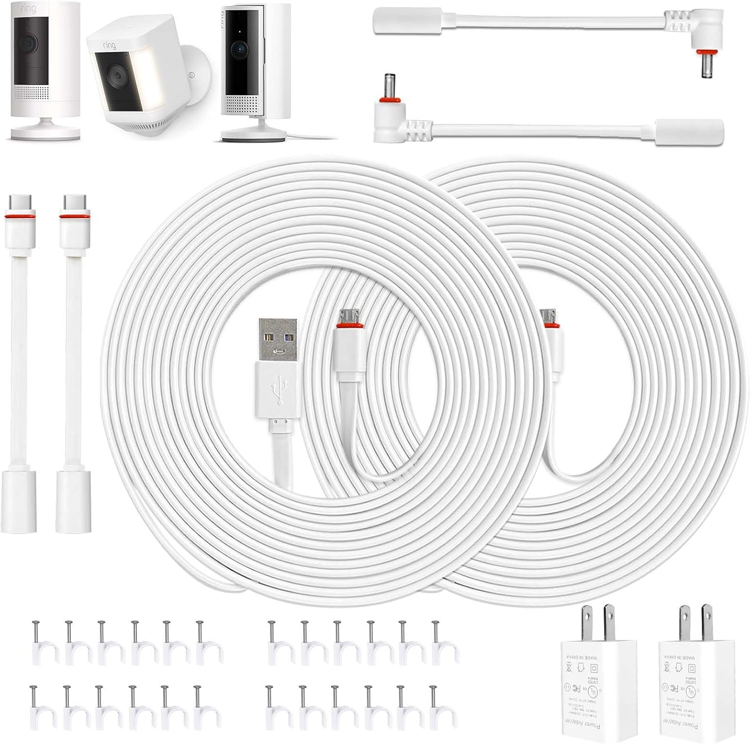 26FT Power Cord with Adapter for Ring Spotlight Cam Plus/Pro