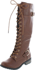 Mango 27 Womens Knee High Buckle Riding Boots - Slip-On Comfort