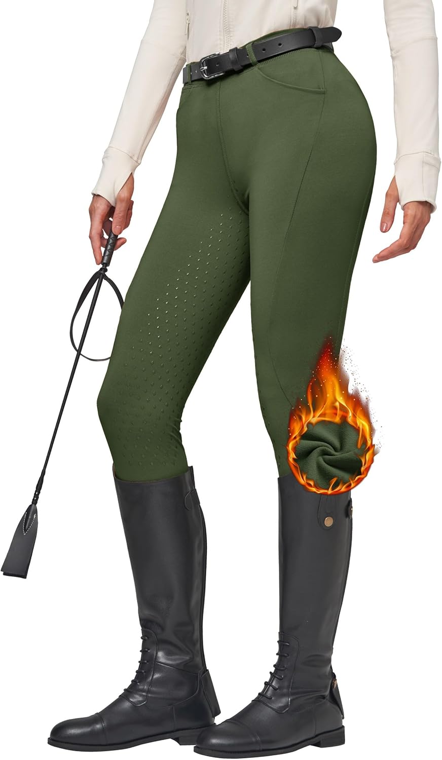 Willit Women's Fleece Riding Breeches for Winter Equestrian Use