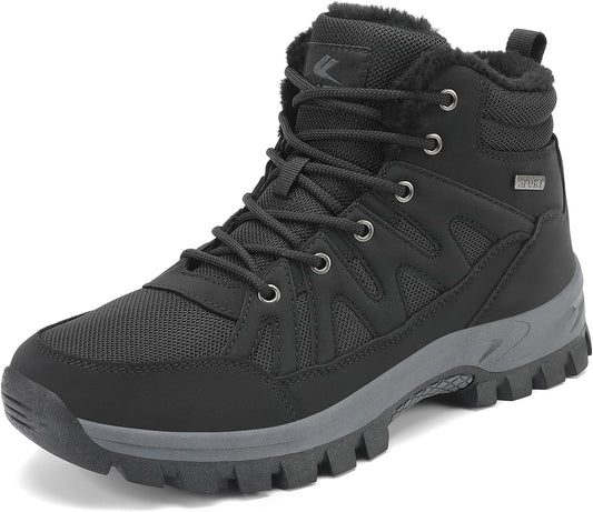 FLARUT Mens Snow Boots: Insulated Fur Liner for Winter Comfort