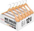 HOUSE DAY Heavy-Duty Wooden Hangers with Wide Shoulders for Support