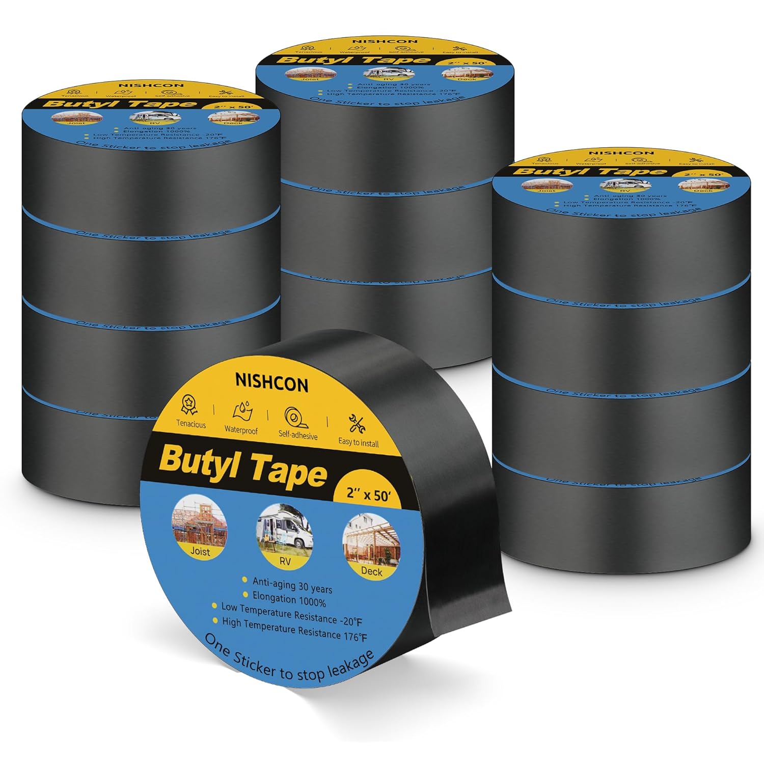 Butyl Sealant Tape 2in x 50ft for Waterproof Deck Protection