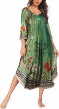 Snug Fit Long Nightgown for Women with 3/4 Sleeves by Ekouaer