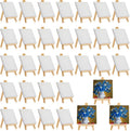32 Pack 5 x 5 in Mini Canvases with Easel Sets for Painting Small Art