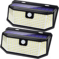 Solar Lights Outdoor 182 LED Motion Sensor - Bright Wide Angle (2pack)