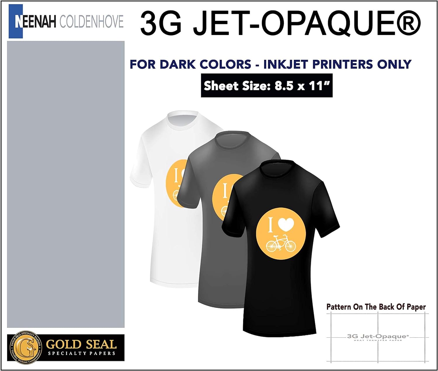 8.5 x 11 Neenah 3G Jet-Opaque Dark Colors Transfer Paper