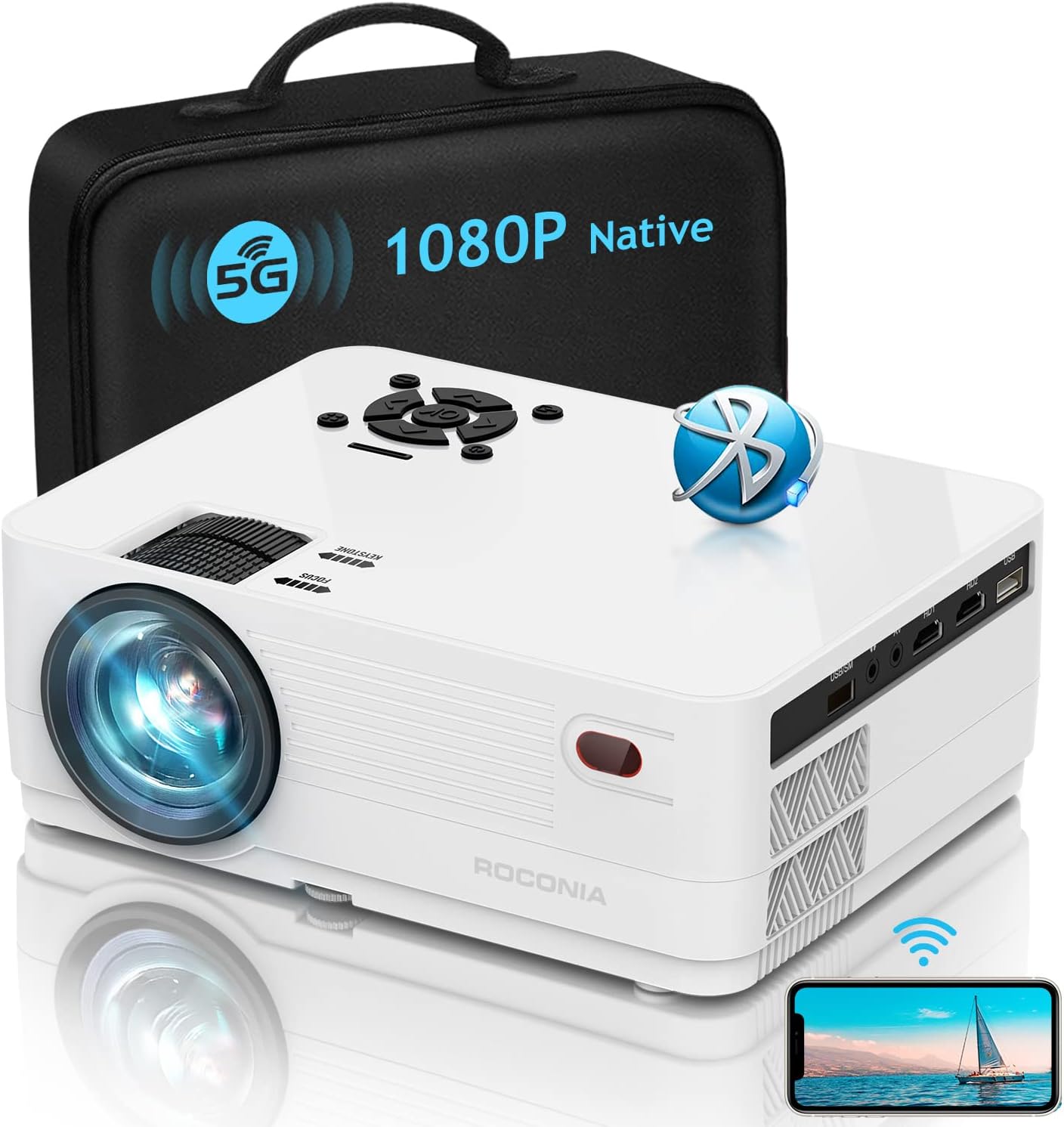 Roconia 5G WiFi 1080p Projector: Ultimate Home Theater Experience