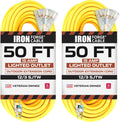 Iron Forge Cable 50 ft Lighted Outdoor Extension Cord with 3 Outlets