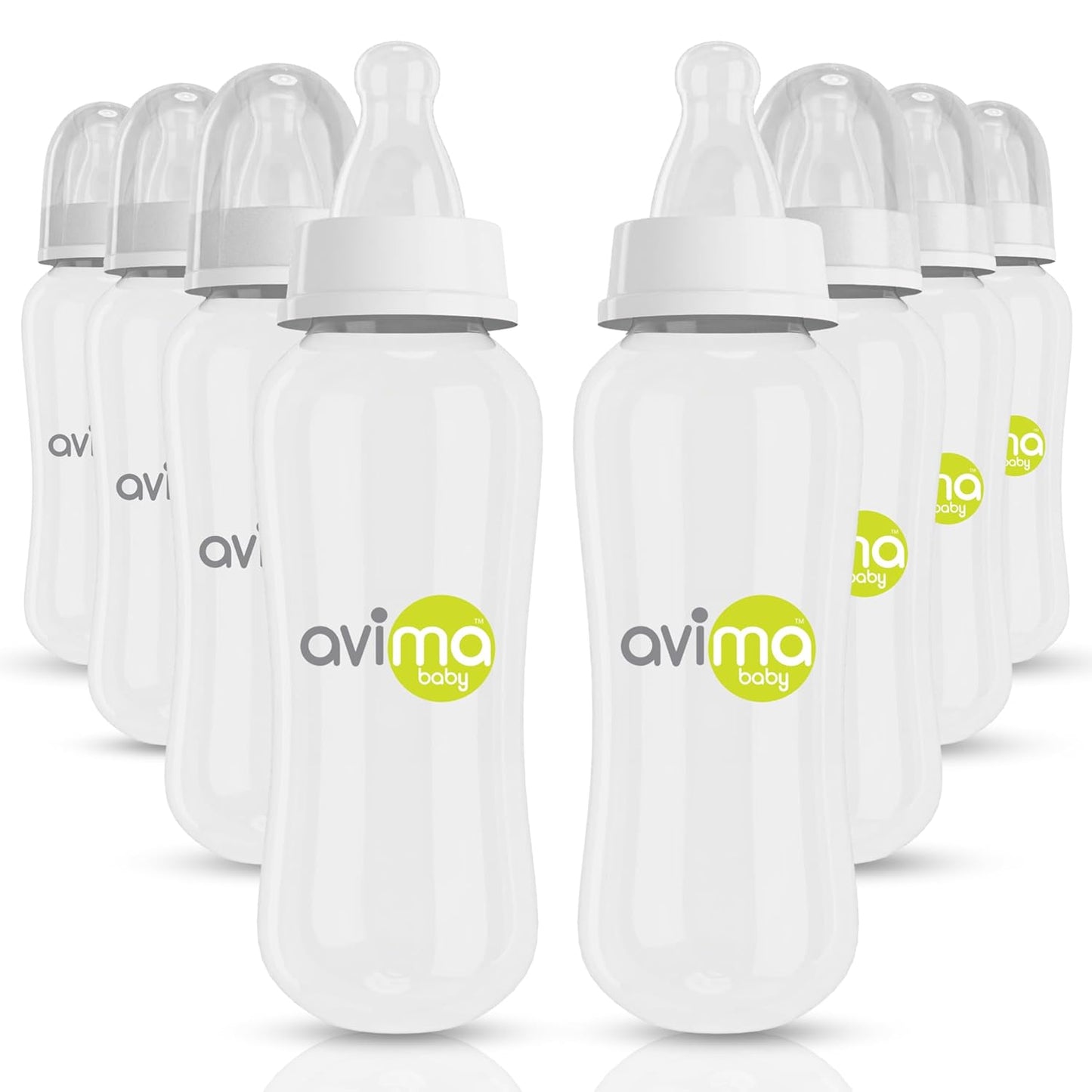 Avima Anti Colic Baby Bottle Set - Medium Flow Nipples - Gas Relief