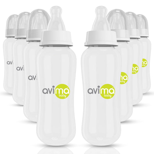 Avima Anti Colic Baby Bottle Set - Medium Flow Nipples - Gas Relief