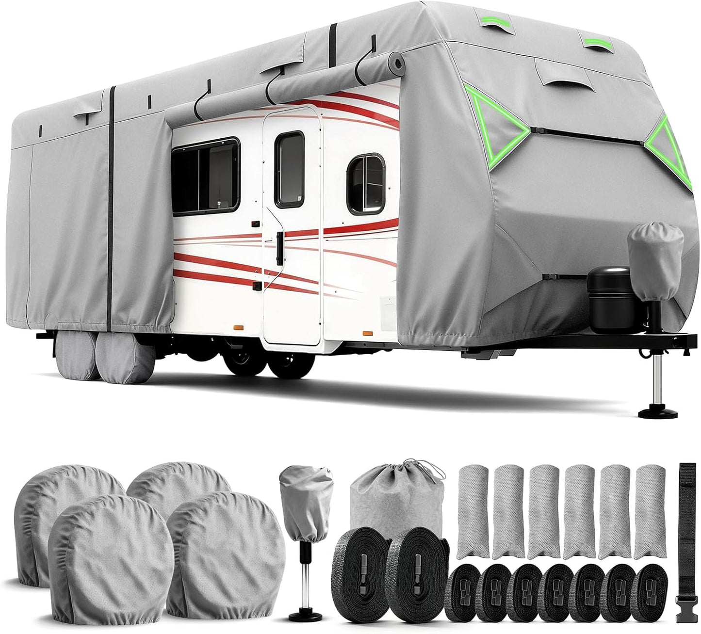 Durable 7 Layers Waterproof RV Cover for 30-33ft Trailers