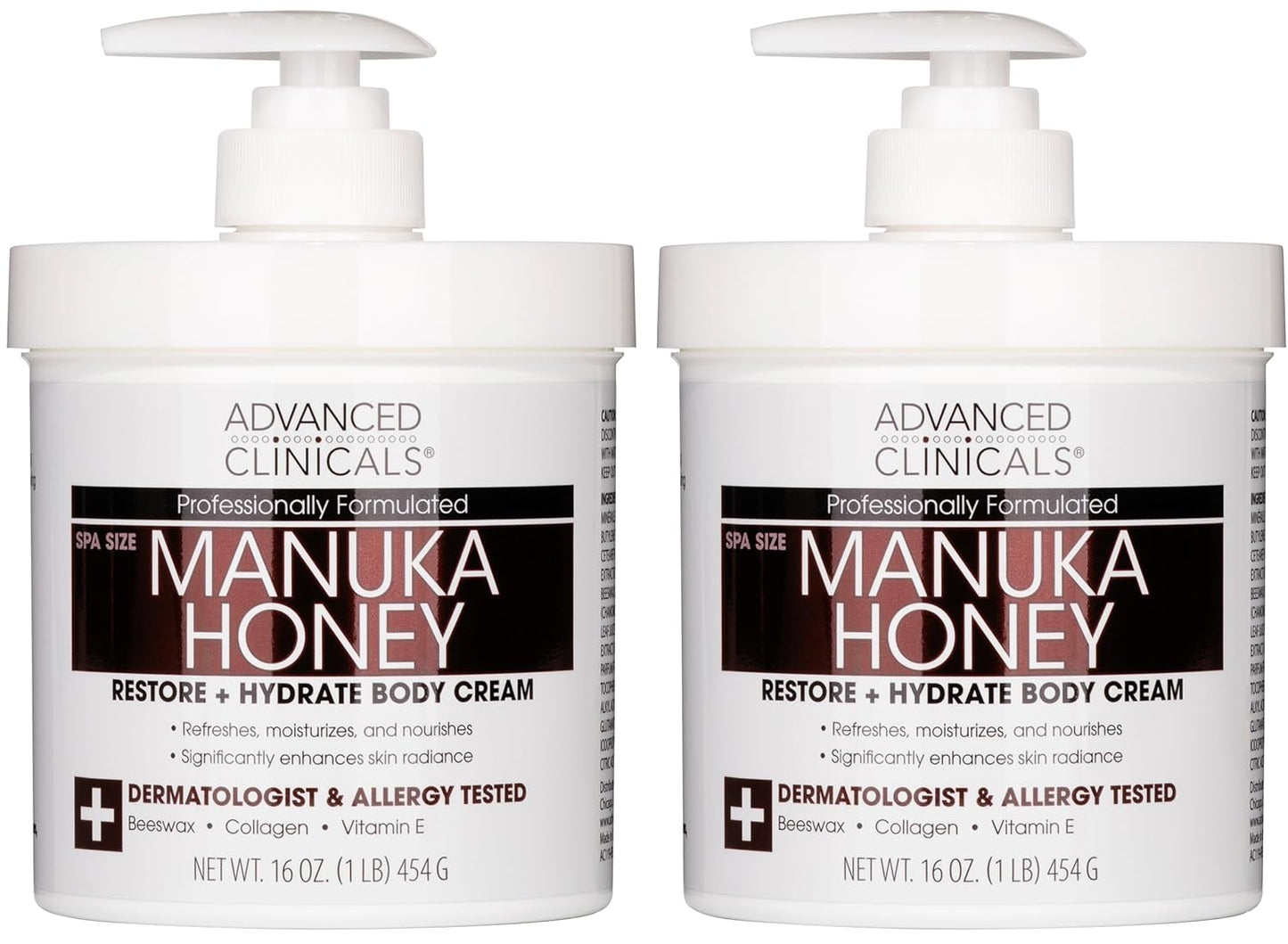 Manuka Honey Body Cream for Women & Men - Hydrating Balm 16Oz