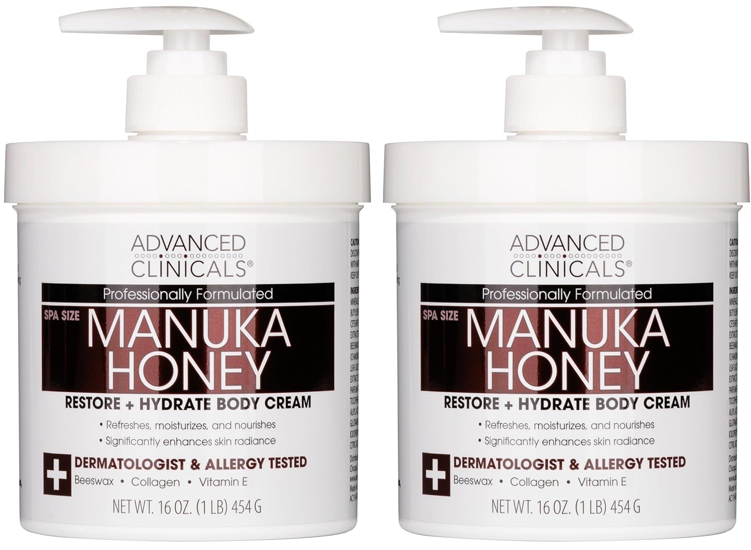 Manuka Honey Body Cream for Women & Men - Hydrating Balm 16Oz