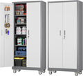 Aobabo 71in x 32in x 16in Metal Garage Storage Cabinet - Heavy Duty