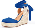 FISACE Womens Espadrille Wedge Sandals - Comfortable 3.2in Heel
