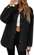 Womens Oversized Denim Shirt Jacket - Breathable Cotton Fall Shacket