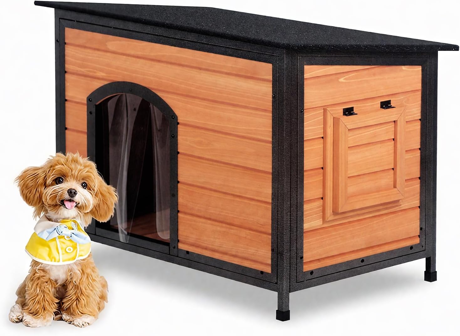 Outdoor Dog House Weatherproof Chew-Proof Metal Frame Design