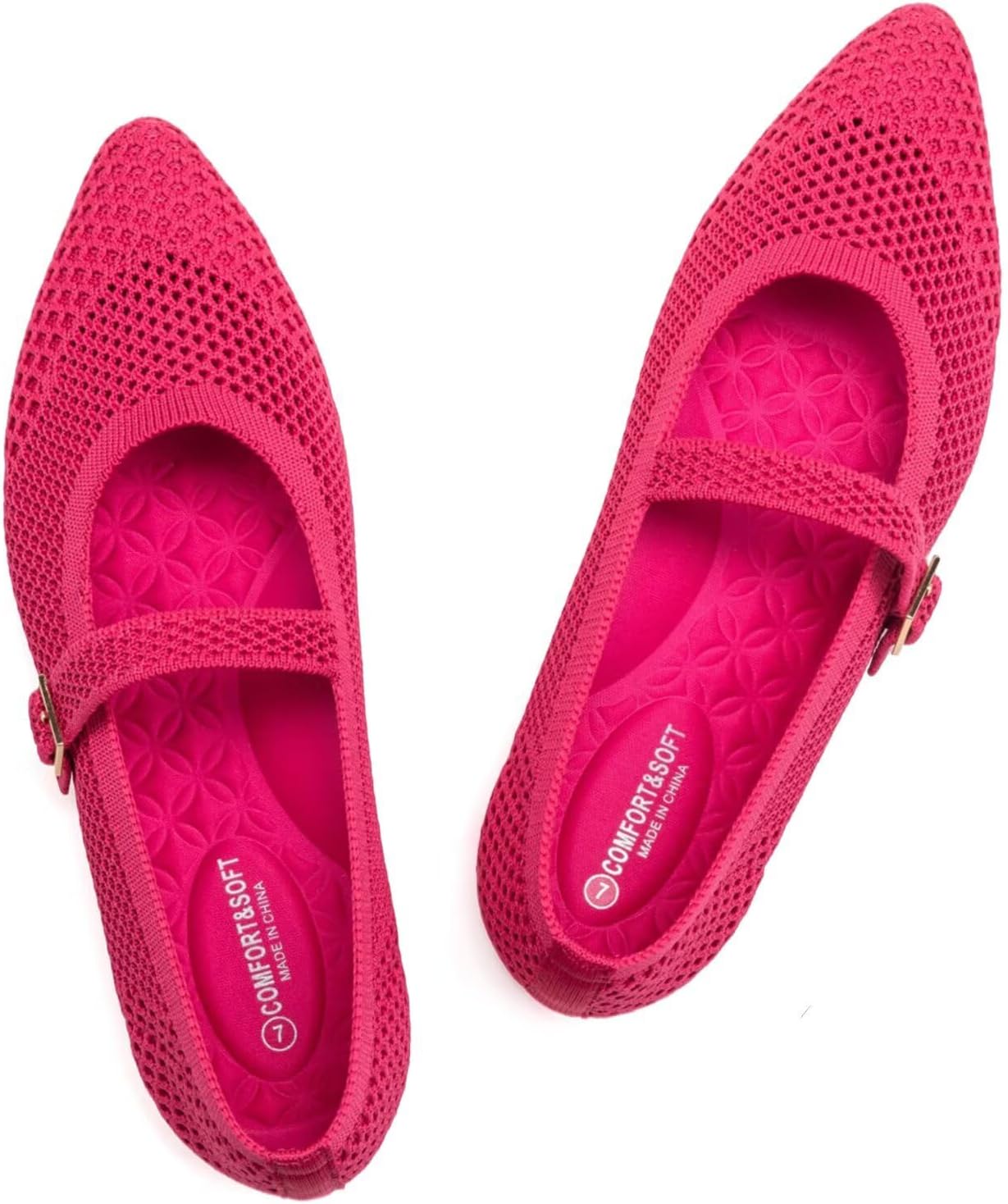 Lightweight Women's Mesh Flats with Adjustable Strap for Comfort