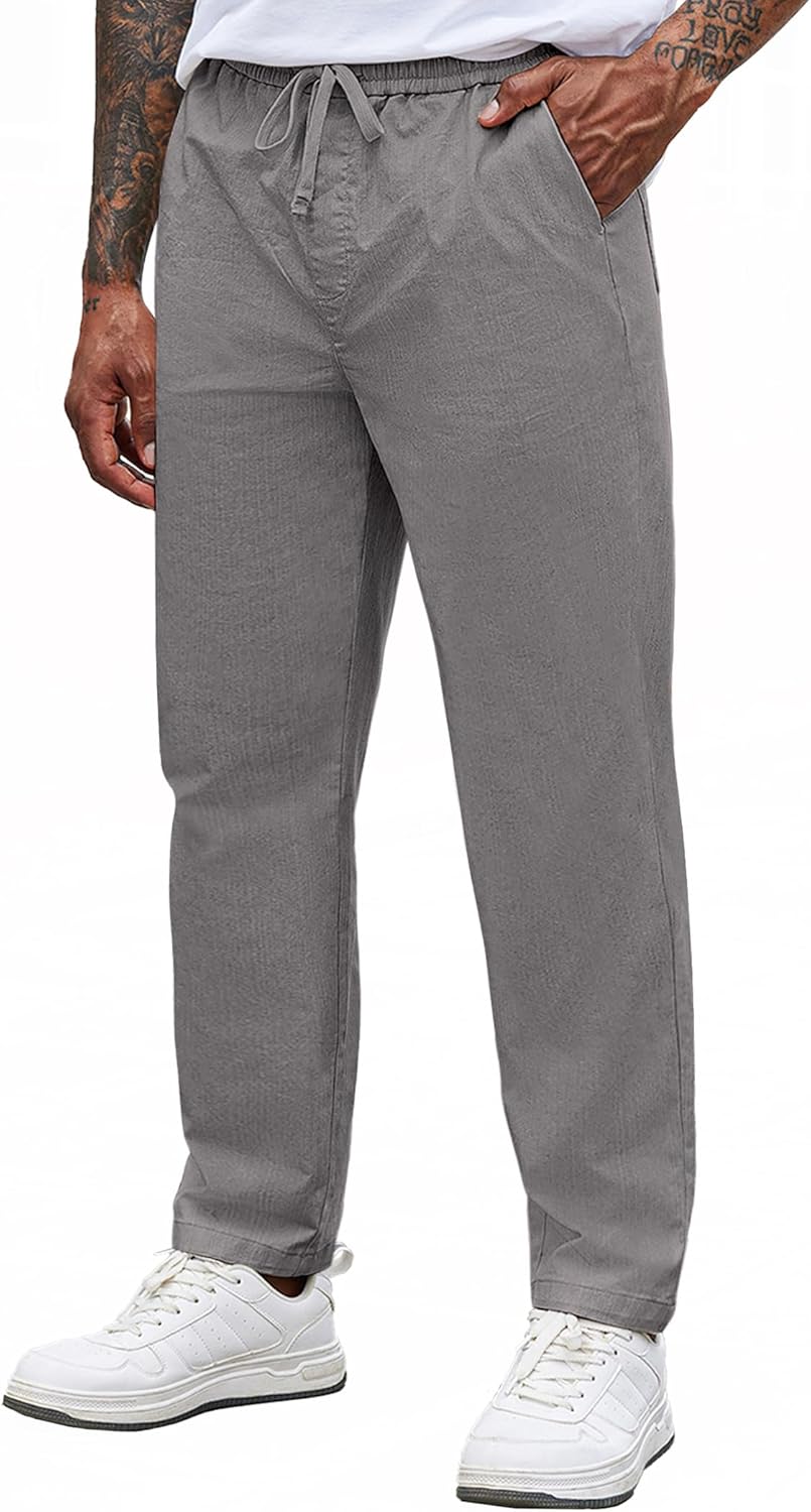 COOFANDY Mens Casual Pants with Elastic Waist and Pockets