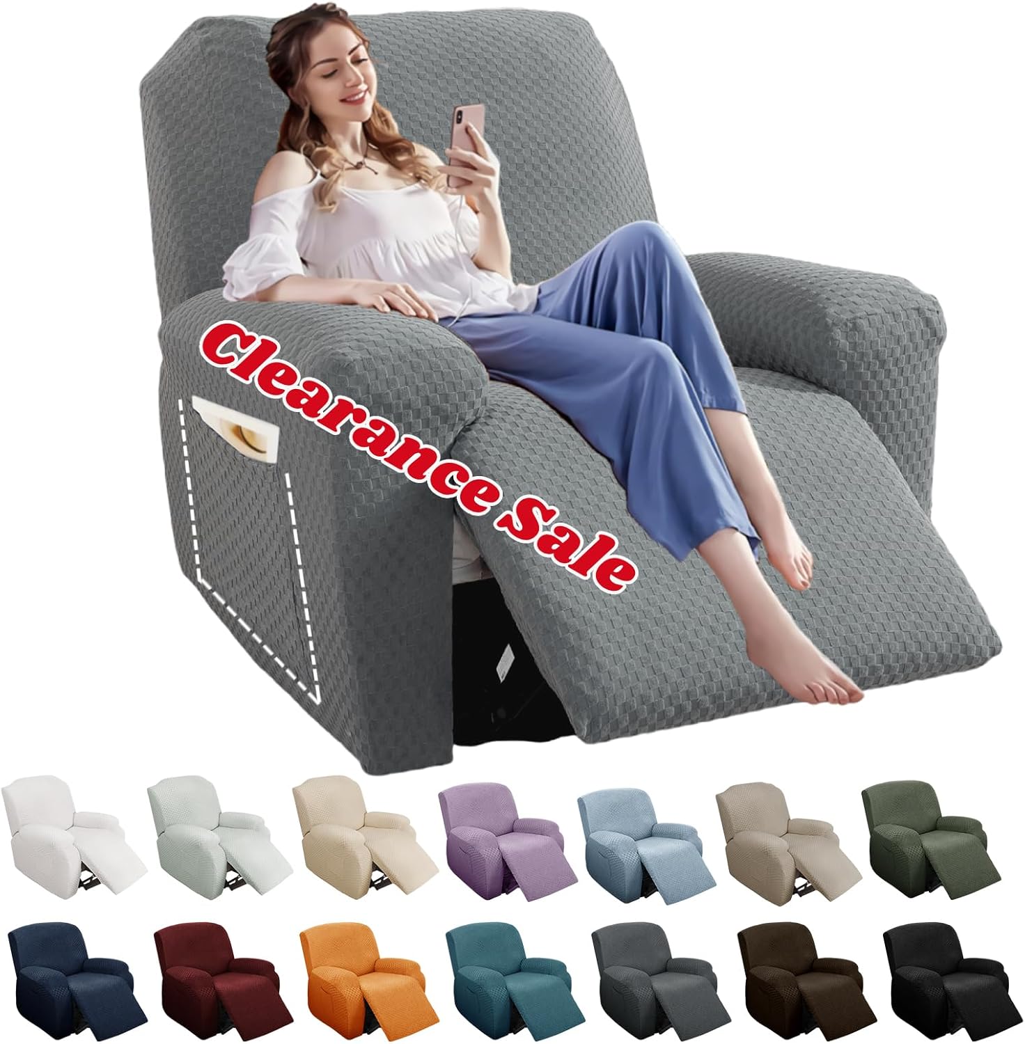 Stay stylish & protected with YEMYHOM Jacquard Recliner Cover