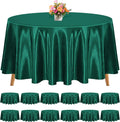 120 in Round Tablecloth 12 Pack Hunter Green Satin - Wrinkle Resistant