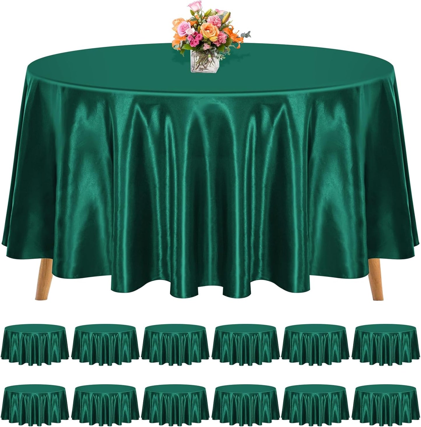 120 Inch Round Tablecloths in Hunter Green for Elegant Events